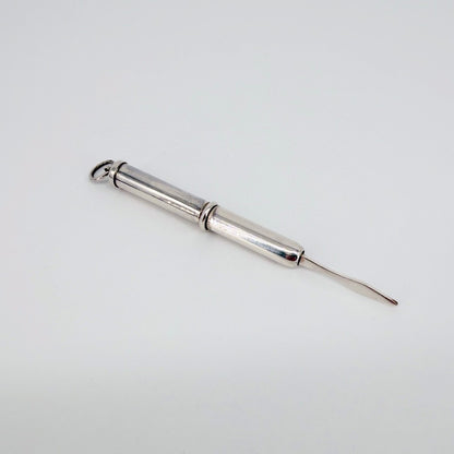 Sterling Silver Retractable Toothpick, Hallmarked London 2005 - image 2