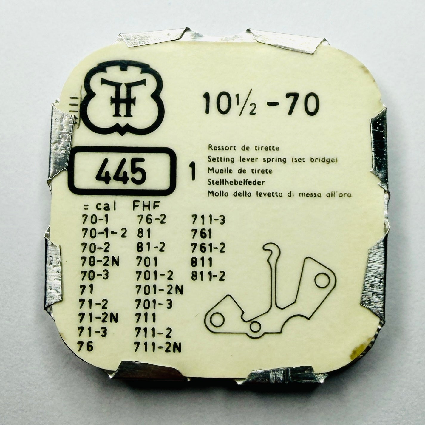 FHF 10 ½''' / 70 – Setting Lever Spring (445)