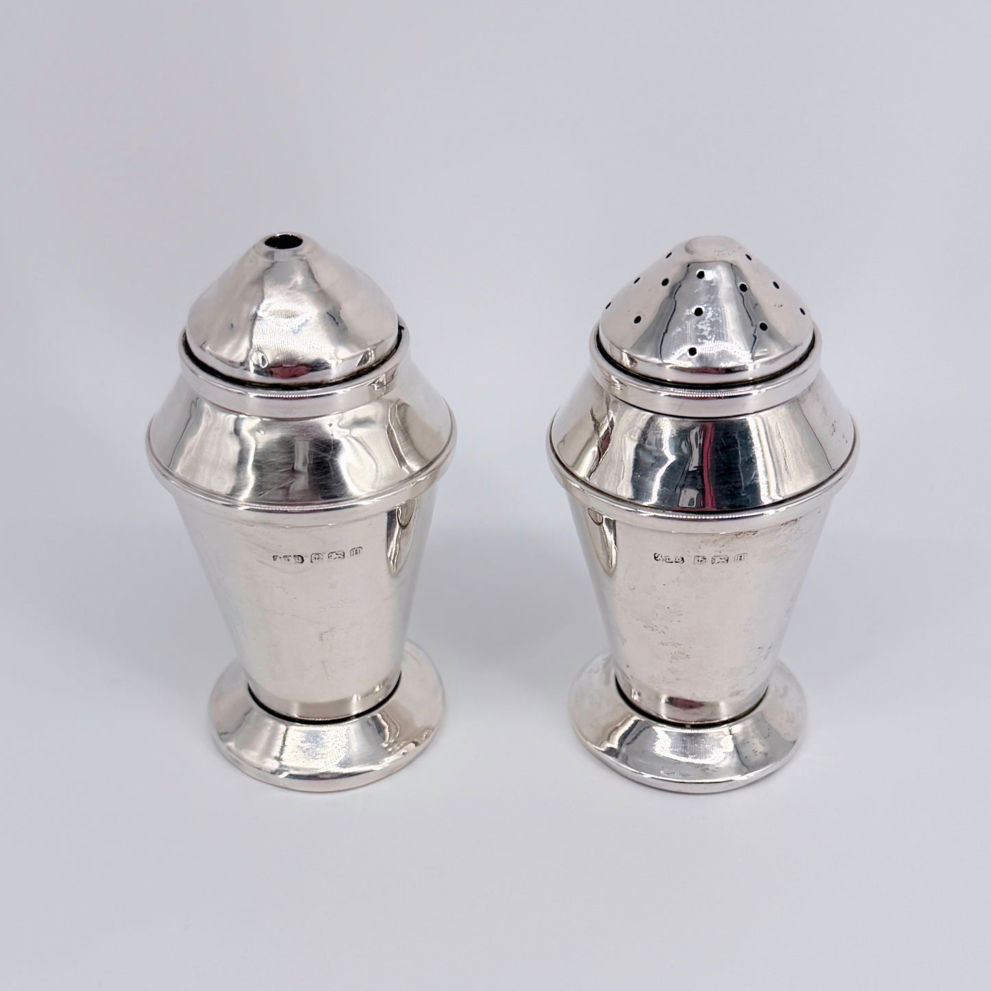 Antique Sterling Silver Salt & Pepper Pots – Birmingham 1932 – A. L. Davenport