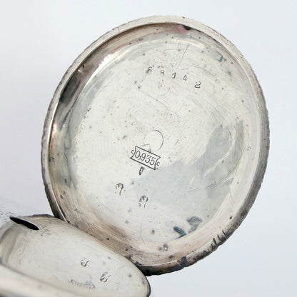 Antique Swiss 935 Silver Cased Pocket Watch - Working