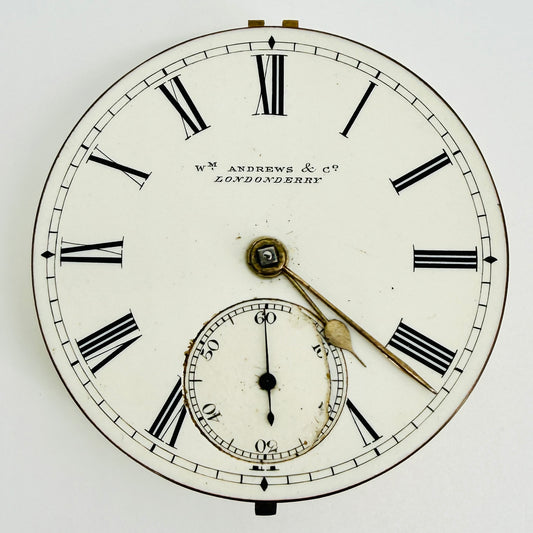 Antique Fusee Pocket Watch Movement - W. Andrews Londonderry - 39.5mm - Spares/Repair