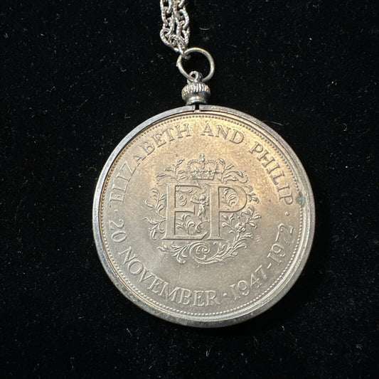 Elizabeth II & Philip 1947 - 1977 Coin and Chain