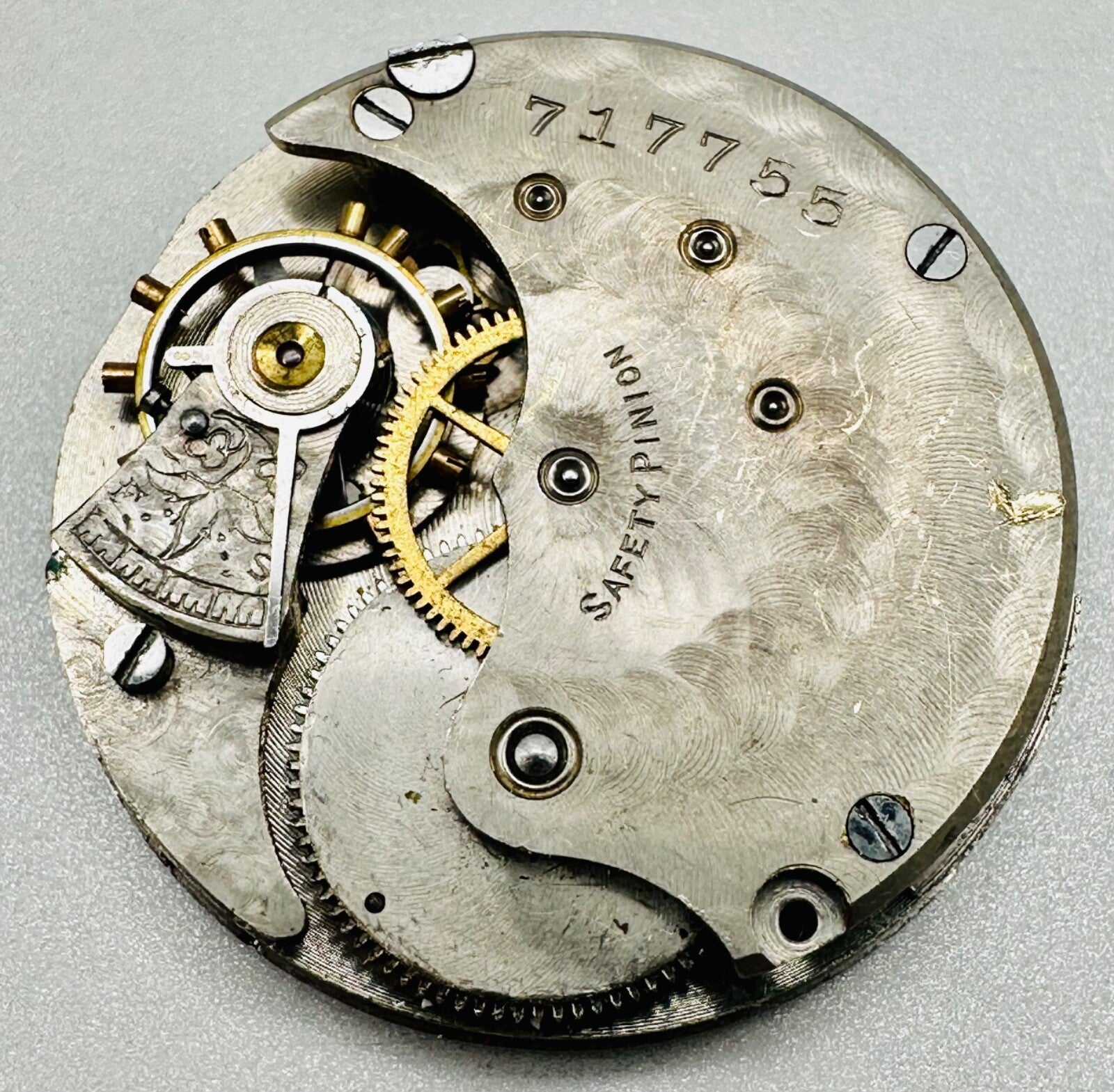Antique Trenton Watch Co. Pocket Watch Movement - Spares or Repair, c.1899