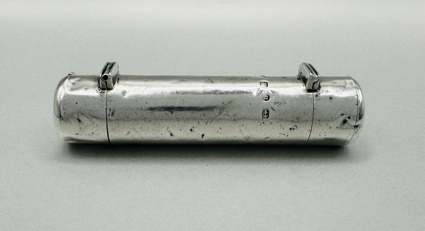 Antique Sterling Silver Scent Bottle & Pill Holder - 1894 Hilliard & Thomason