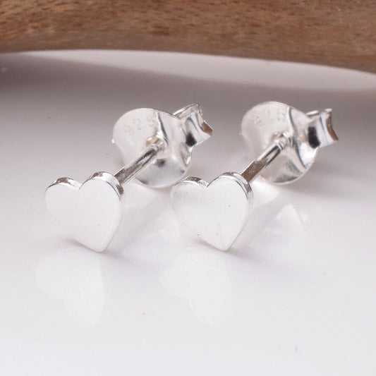 Brand New 925 Sterling Silver Heart Stud Earrings