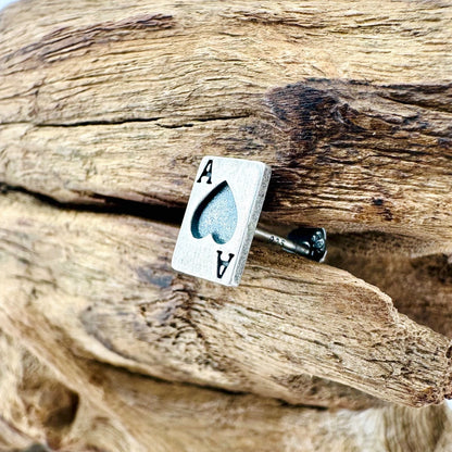Brand New 925 Sterling Silver Ace of Hearts Stud Earring
