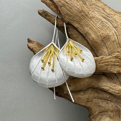 Elegant 925 Sterling Silver Handcrafted Flower Drop Earrings – Various Designs