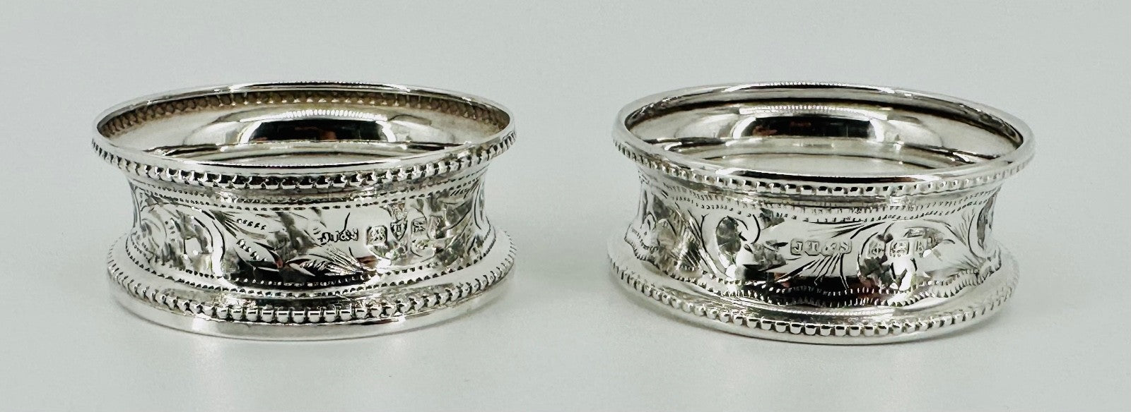 Antique Boxed Pair of Silver Napkin Rings – Chester 1908 & Birmingham 1909