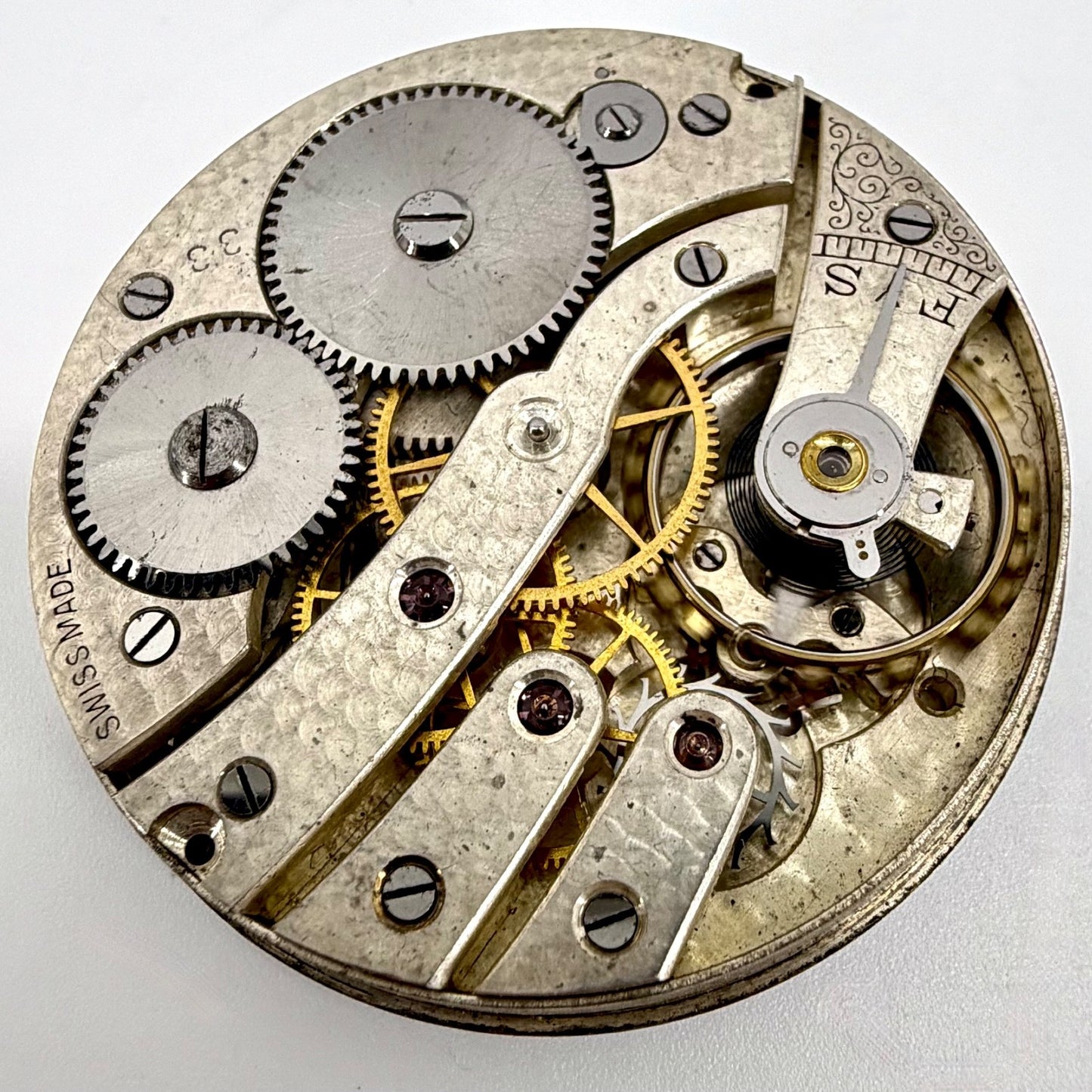 Antique Cyma Tavannes Pocket Watch Movement Swiss Made Ref 918 Working