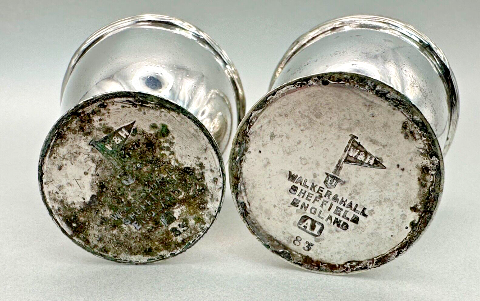 Antique Walker & Hall Silver Plate Salt & Pepper Pots Shakers