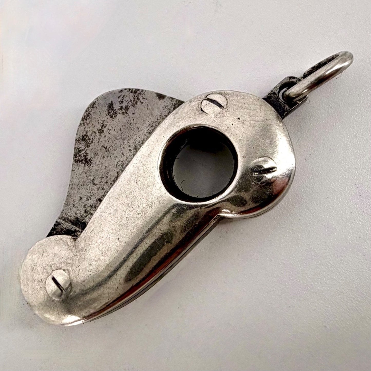 Antique Silver & Steel Cigar Cutter – Sheffield Blade – AWSS Mark – c.1900