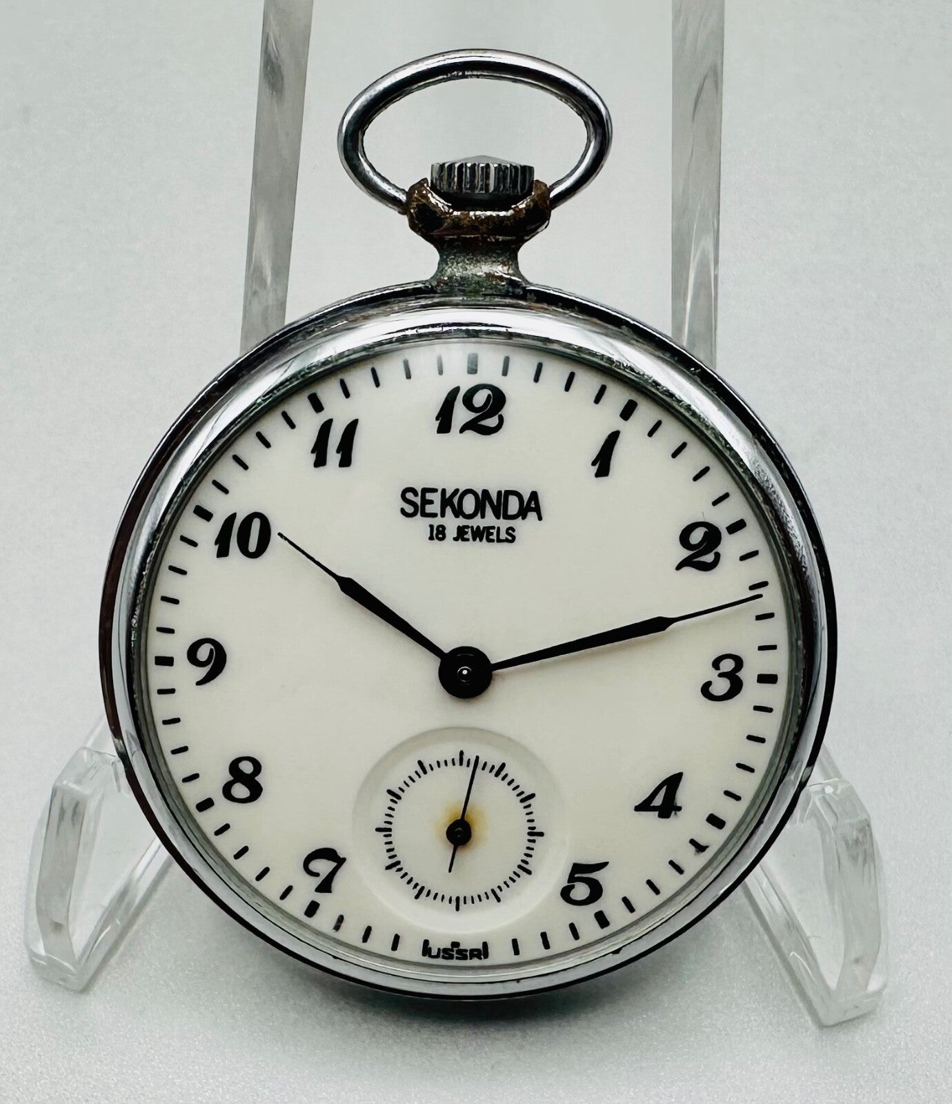 Vintage Sekonda 18 Jewels Pocket Watch – USSR Made – Working – 3602 Movement