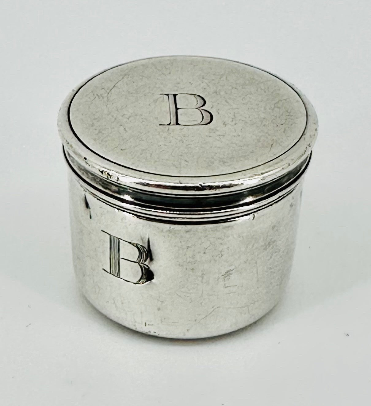 Antique Solid Silver Holy Oil Stock – Birmingham 1908 R & T.W. – Screw Lid