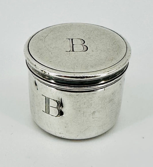 Antique Solid Silver Holy Oil Stock – Birmingham 1908 R & T.W. – Screw Lid