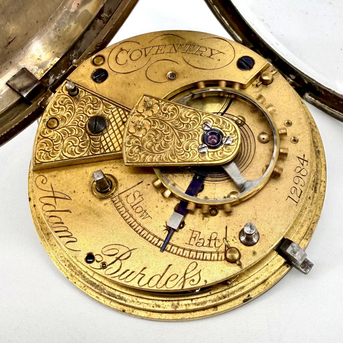 Antique Silver Fusee Pocket Watch, Adam Burdess Coventry – London 1865 - Working