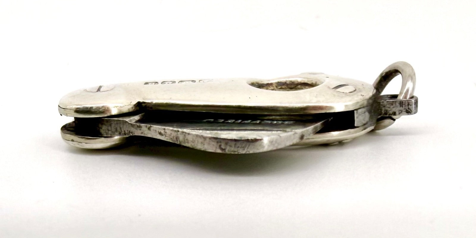 Antique Silver & Steel Cigar Cutter – Sheffield Blade – AWSS Mark – c.1900