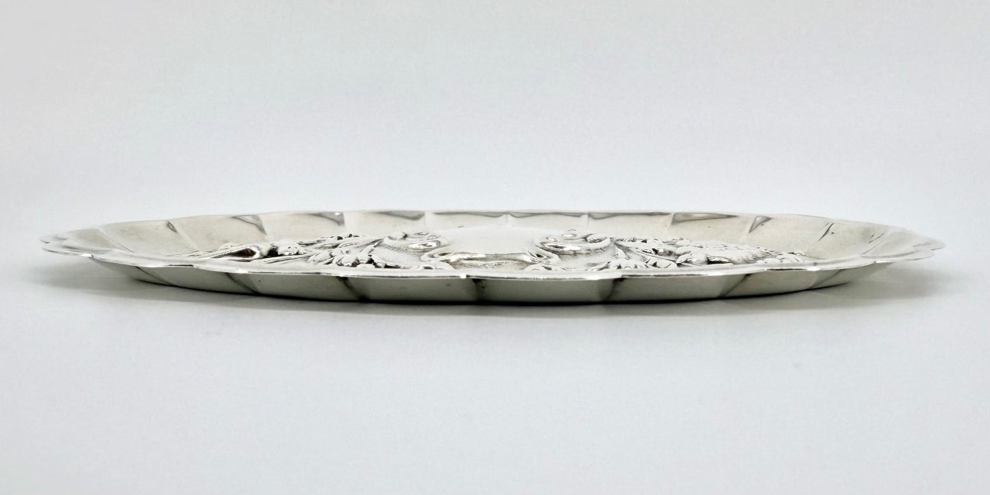 Vintage Spanish Solid Silver Trinket Tray – Signed Plata Dura, Plata de Ley
