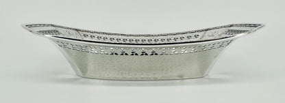 Antique American Sterling Silver Dish – Pierced & Hammered Design – Webster Co.