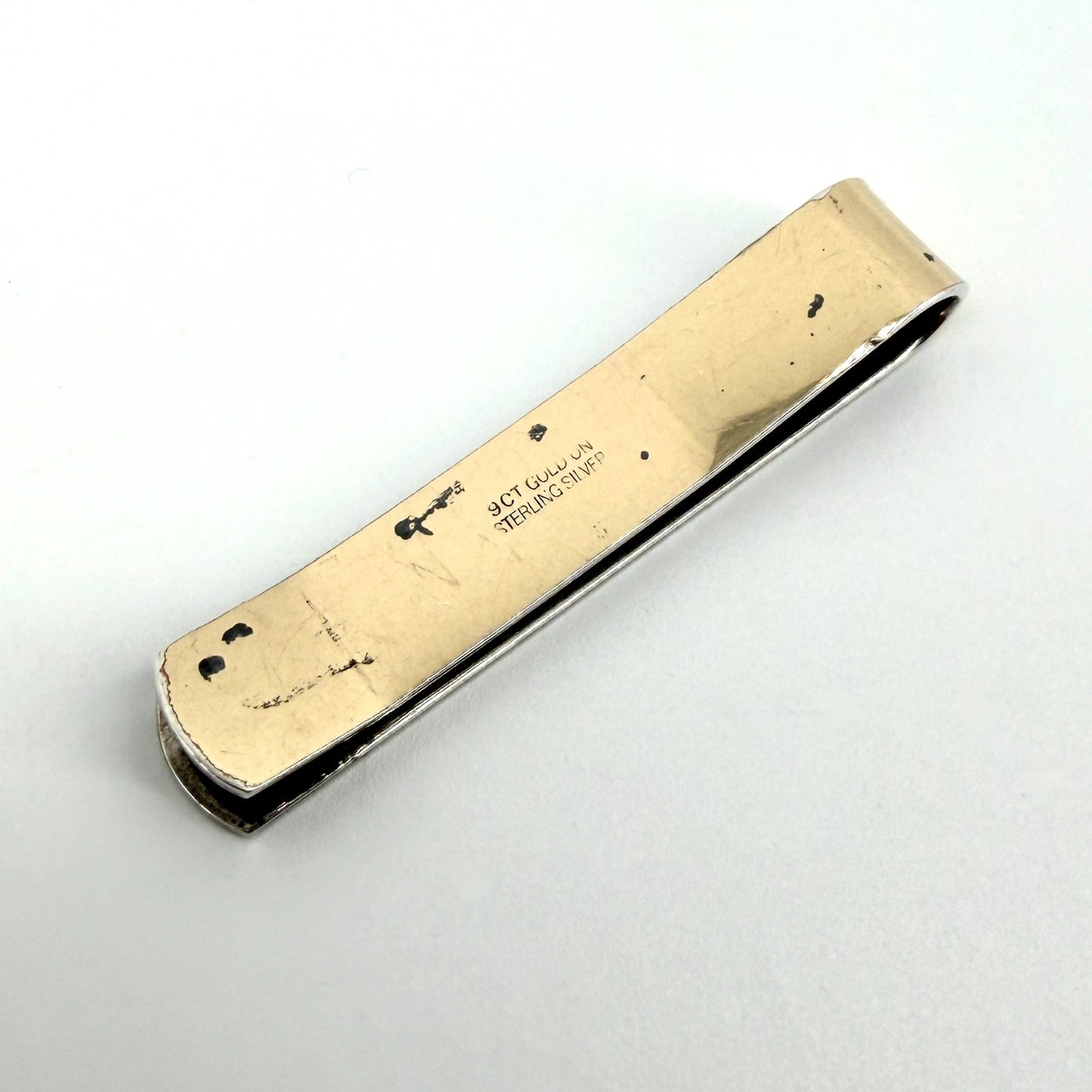 Vintage 9ct Gold on Sterling Silver Tie Clip