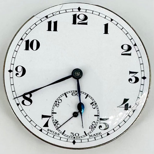 Antique Swiss Pocket Watch Movement – 17 Jewels – Working