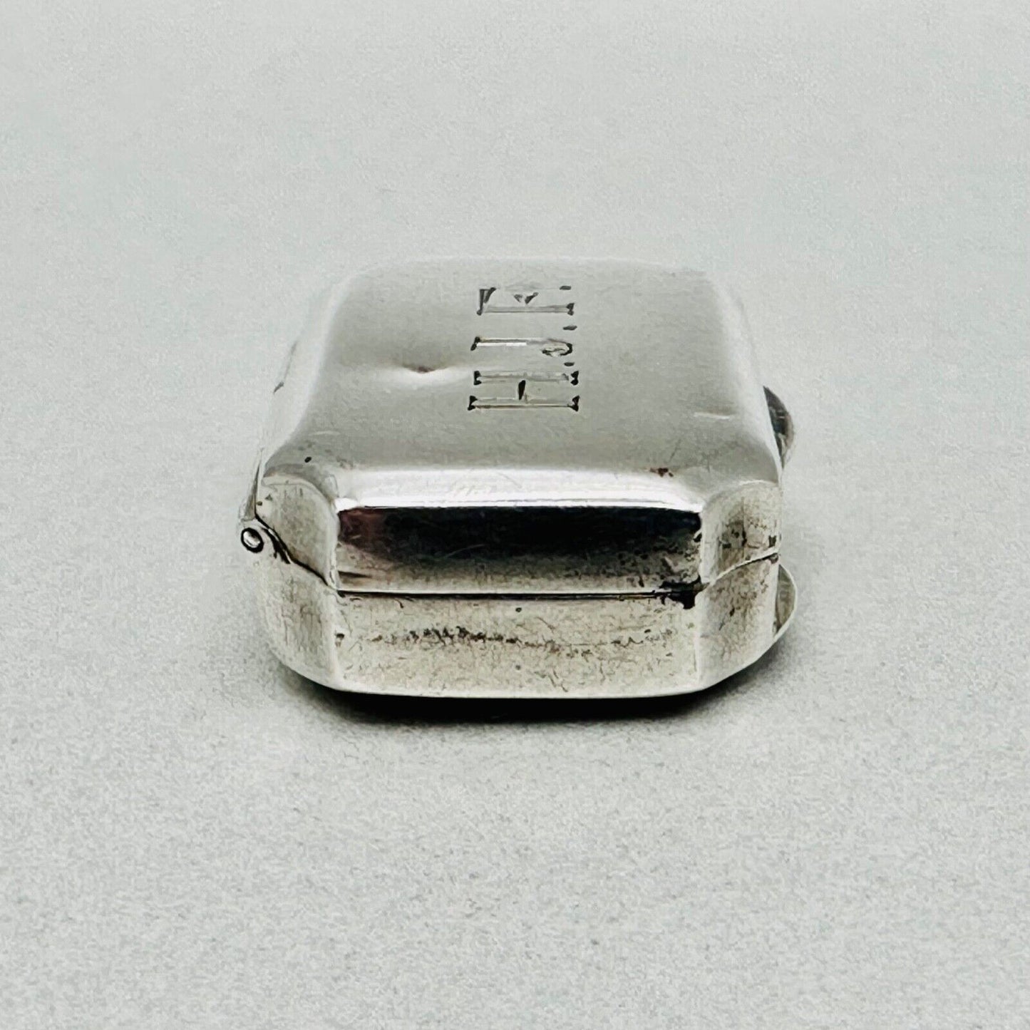Antique German 835 Silver Pill Box - Mayer Martin – Hallmarked - Engraved H.J.F