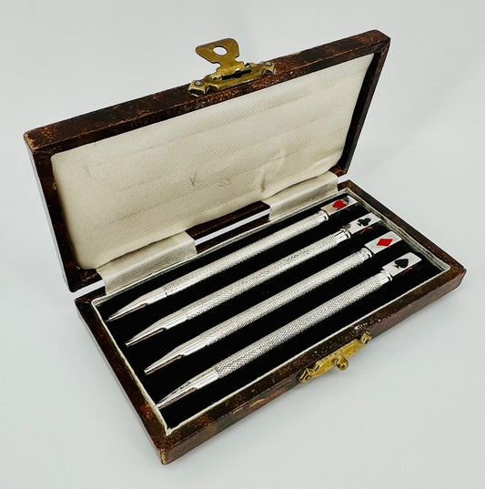 Antique Sterling Silver Bridge Pencils Set of 4 – Boxed