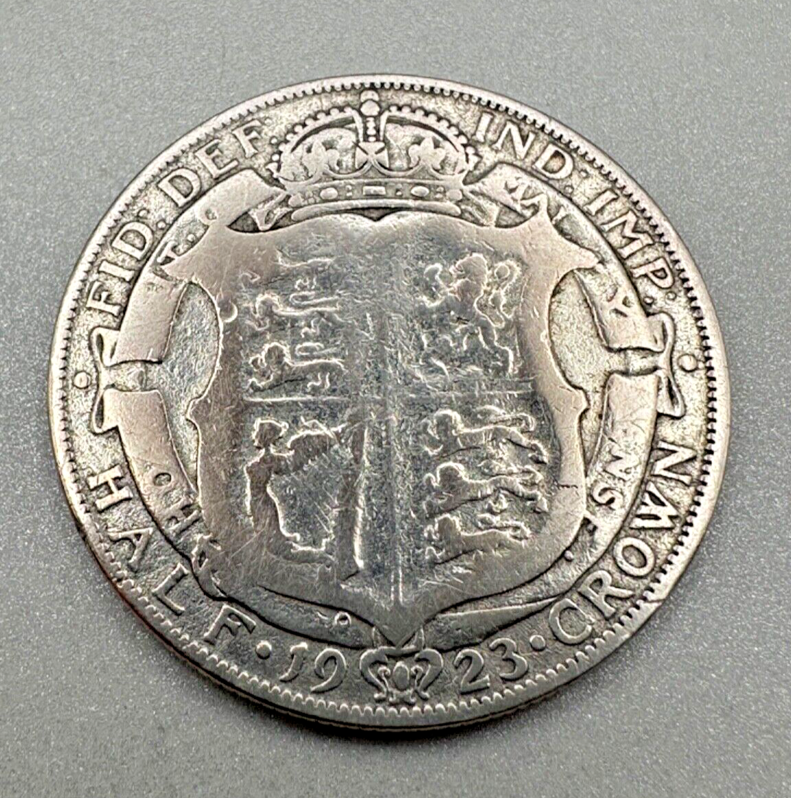 1923 George V Silver Half Crown Coin - 0.500 Silver - 13.53g - British Coinage