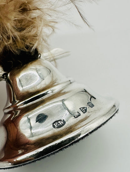 Pair Antique Silver Menu Holders – Chester 1898 Florence Warden – Feathers