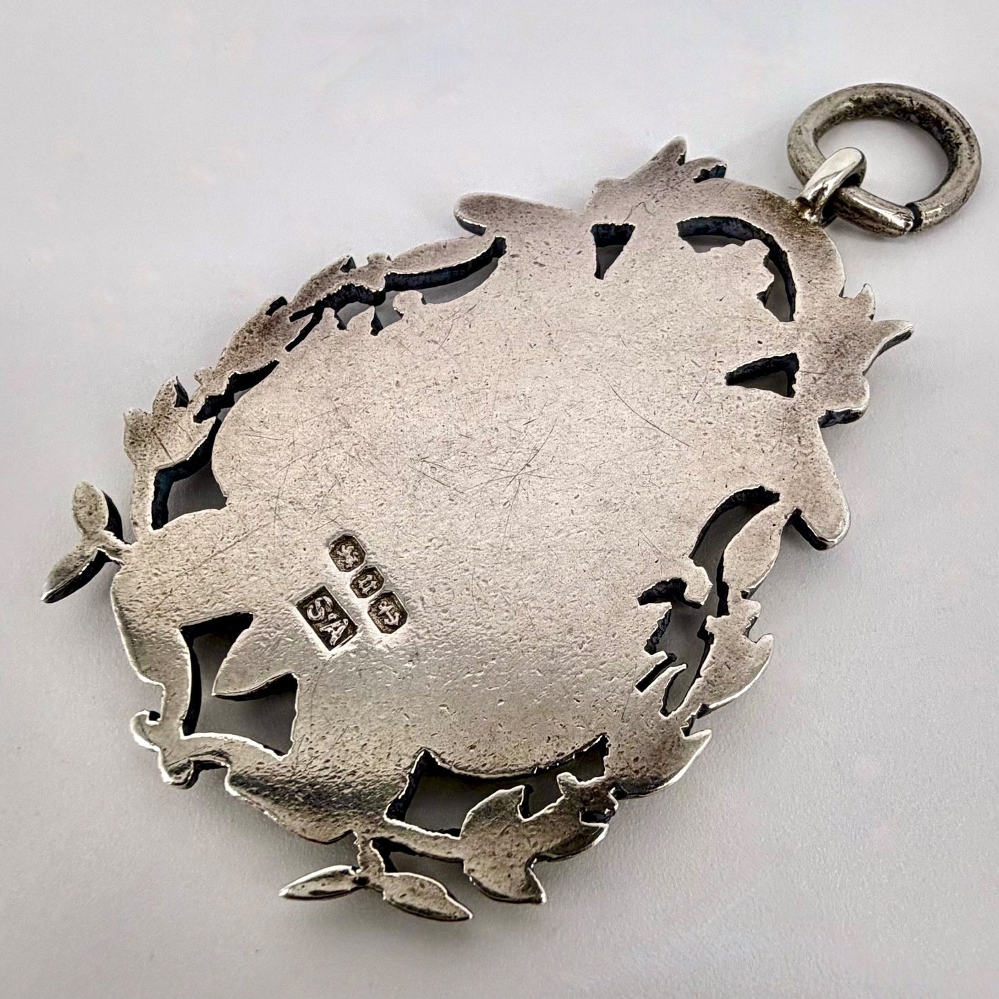 Antique Large Silver Watch Fob Medal – Birmingham 1894 – S.A.