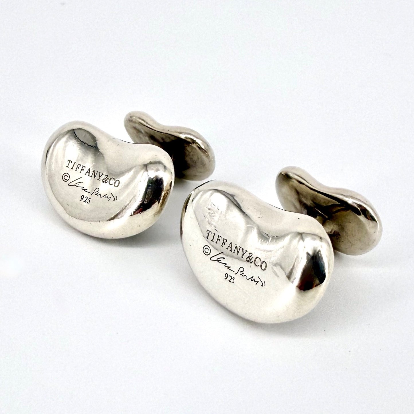 Vintage Tiffany Elsa Peretti Silver Bean Cufflinks – 925 Sterling