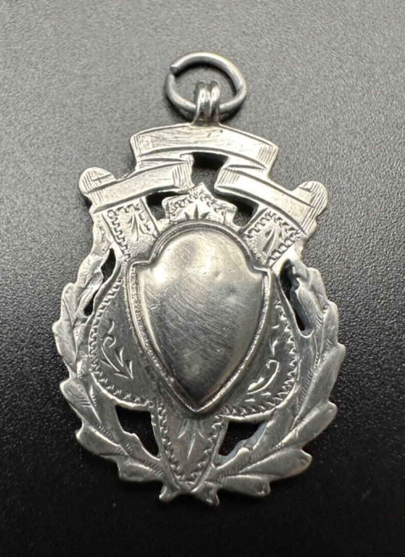 Antique Silver Fob Medal Pendant - Birmingham 1914