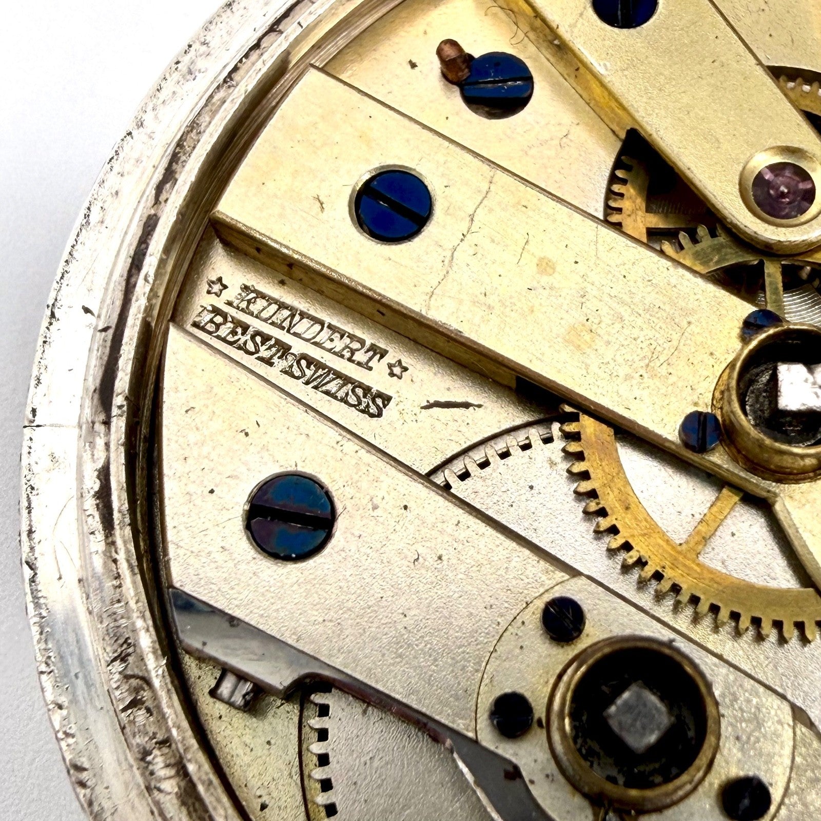 Antique Swiss 935 Silver Kundert “Best Swiss” Pocket Watch - Working