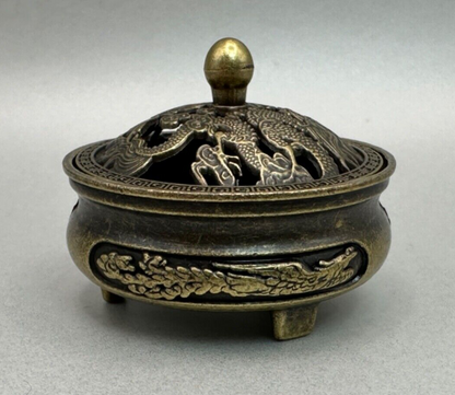 Reproduction Chinese Trinket Pot Box with Pierced Lid