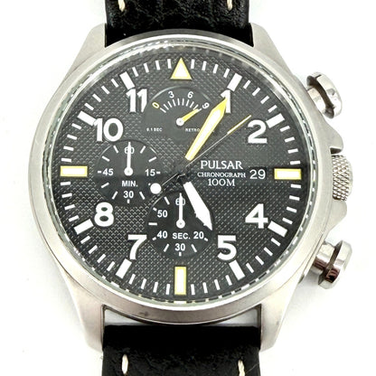 Pulsar VD50-X019 Chronograph Watch – Black Dial – 100m – 44mm