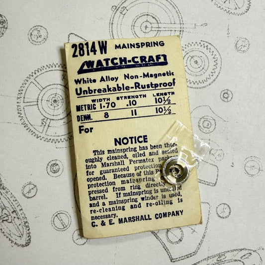 Watch-Craft Mainspring 2814W – 1.70 x 0.10 x 10½" – Dennison 8 / 11