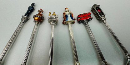 Set of 6 London-Themed Silver-Plated Souvenir Teaspoons – W.A.P.W. GT Britain