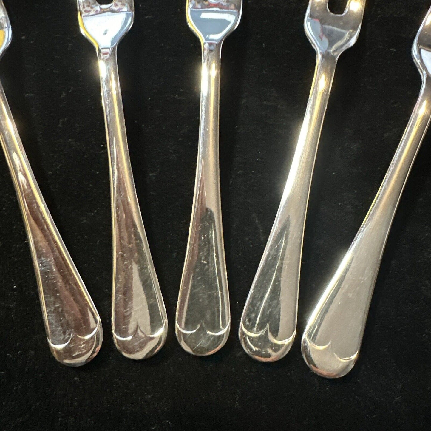 Antique Set of 5 Silver Plated Appetiser Forks