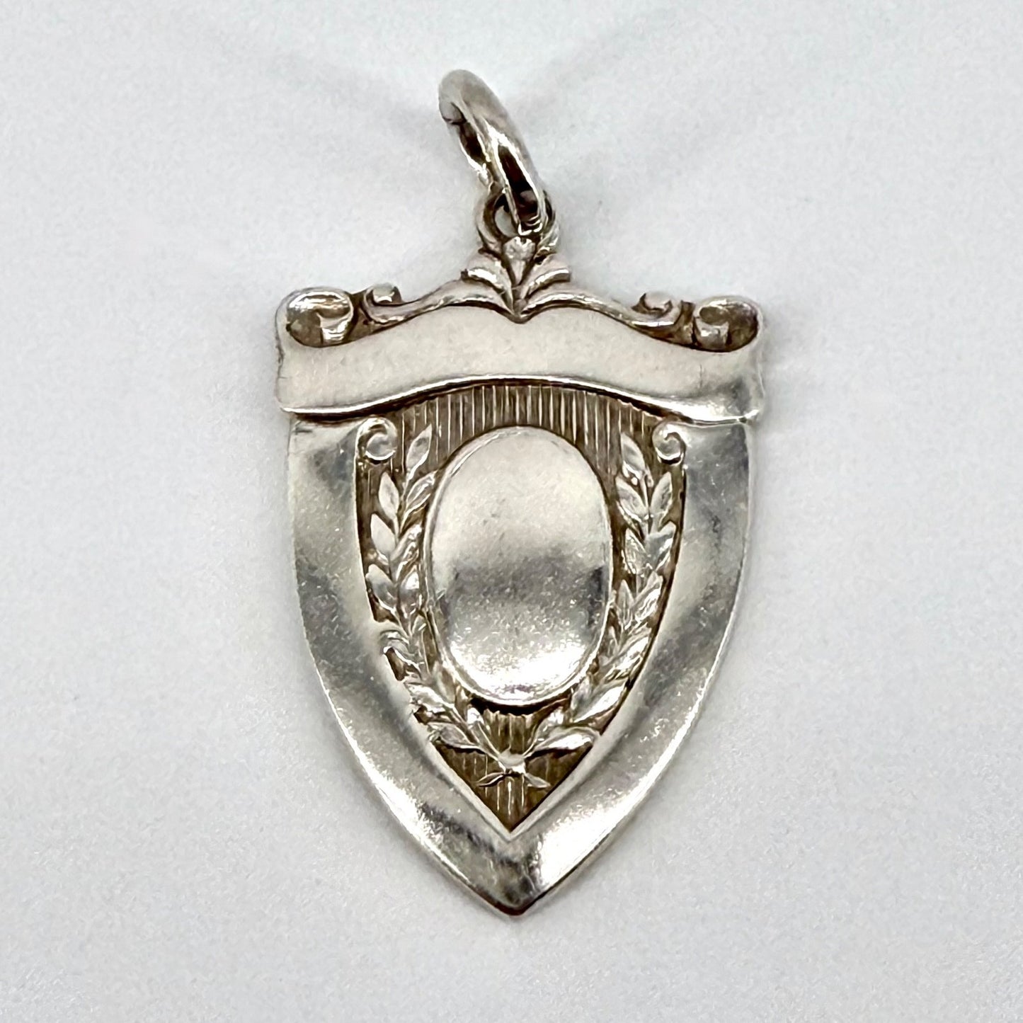 Vintage Silver Fob Medal / Shield Pendant – T & S – c. Mid 20th Century