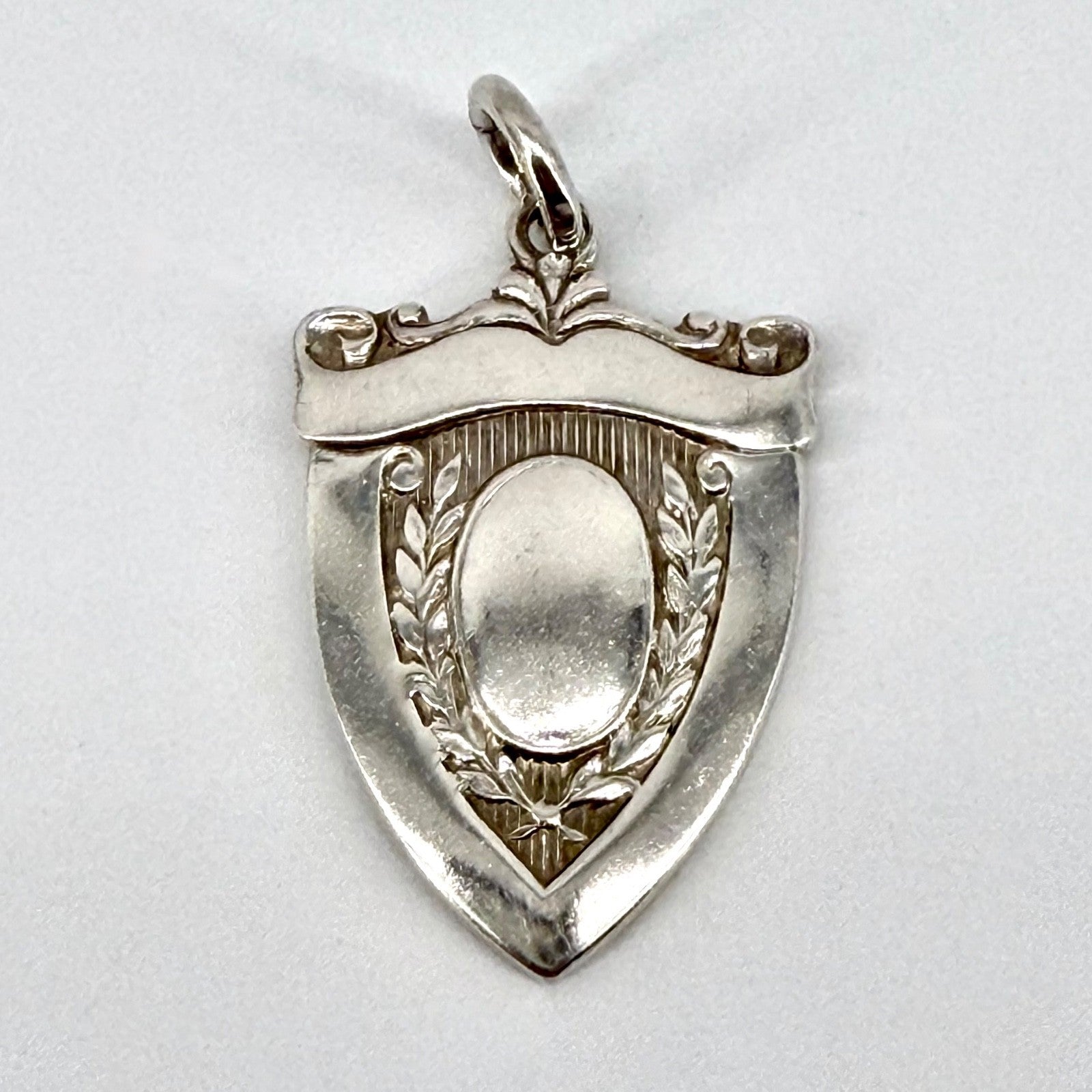 Vintage Silver Fob Medal / Shield Pendant – T & S – c. Mid 20th Century
