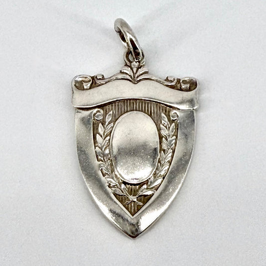 Vintage Silver Fob Medal / Shield Pendant – T & S – c. Mid 20th Century