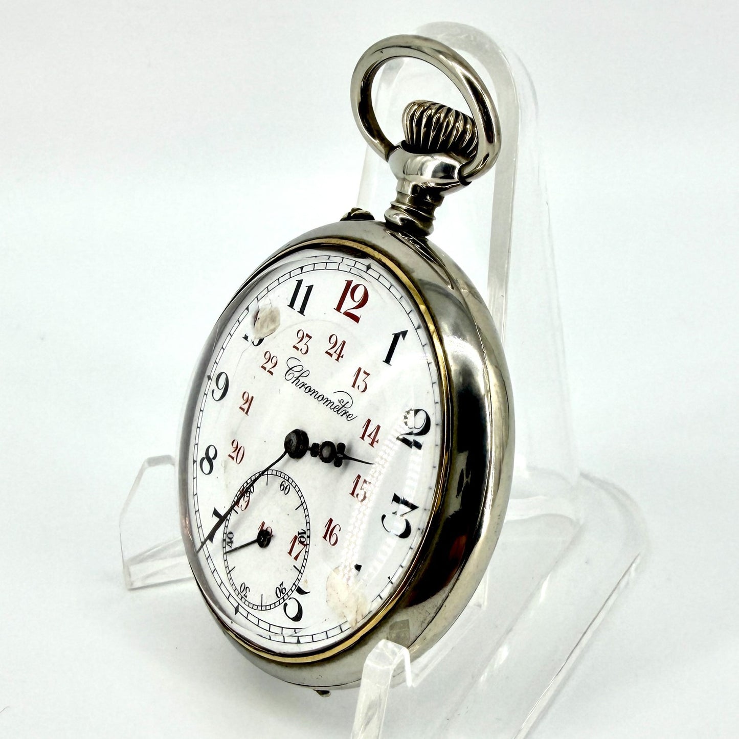 Antique Swiss “Chronomètre” Pocket Watch – Argentan Case – Working – c.1900