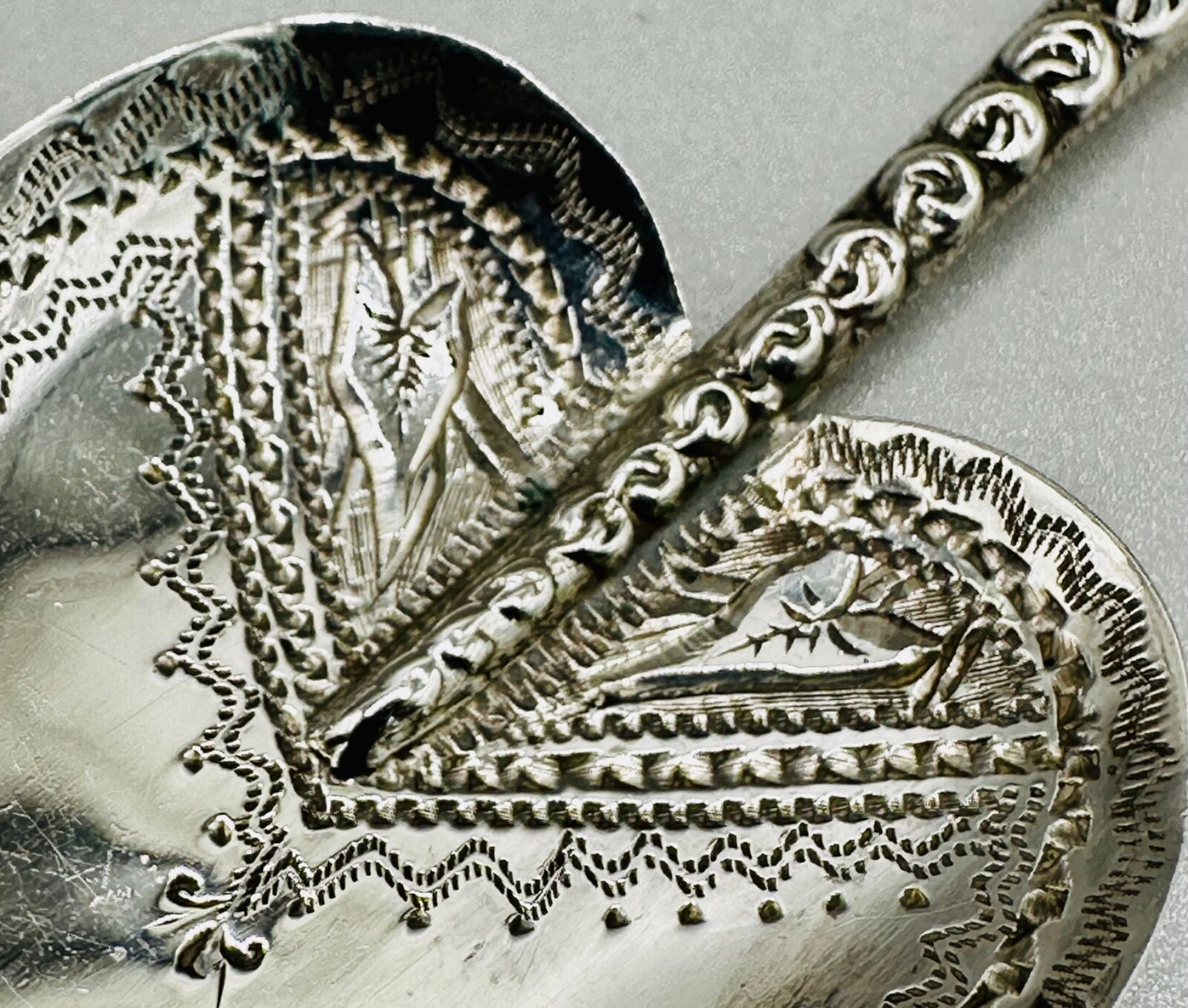 Antique Silver Heart-Shaped Spoon - William Davenport - Birmingham 1886 & 1897