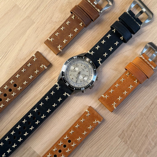 Brand New Handmade Luxury Crazy Horse Stitched Genuine Leather Watch Strap