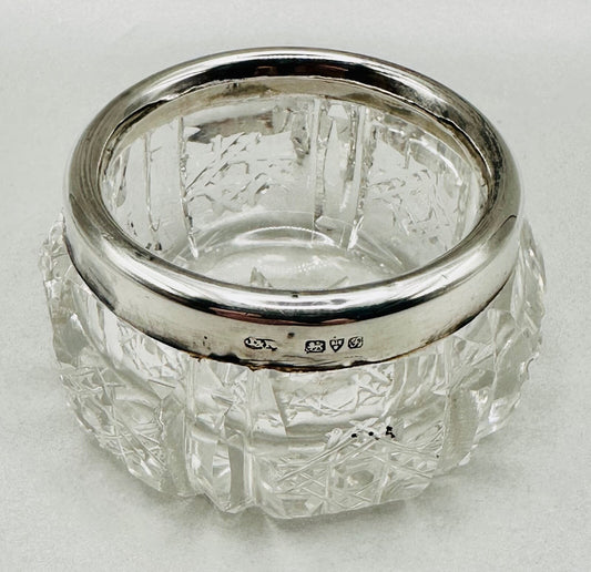 Antique Silver Rimmed Glass Salt – Chester 1906 Joseph & Richard Griffin