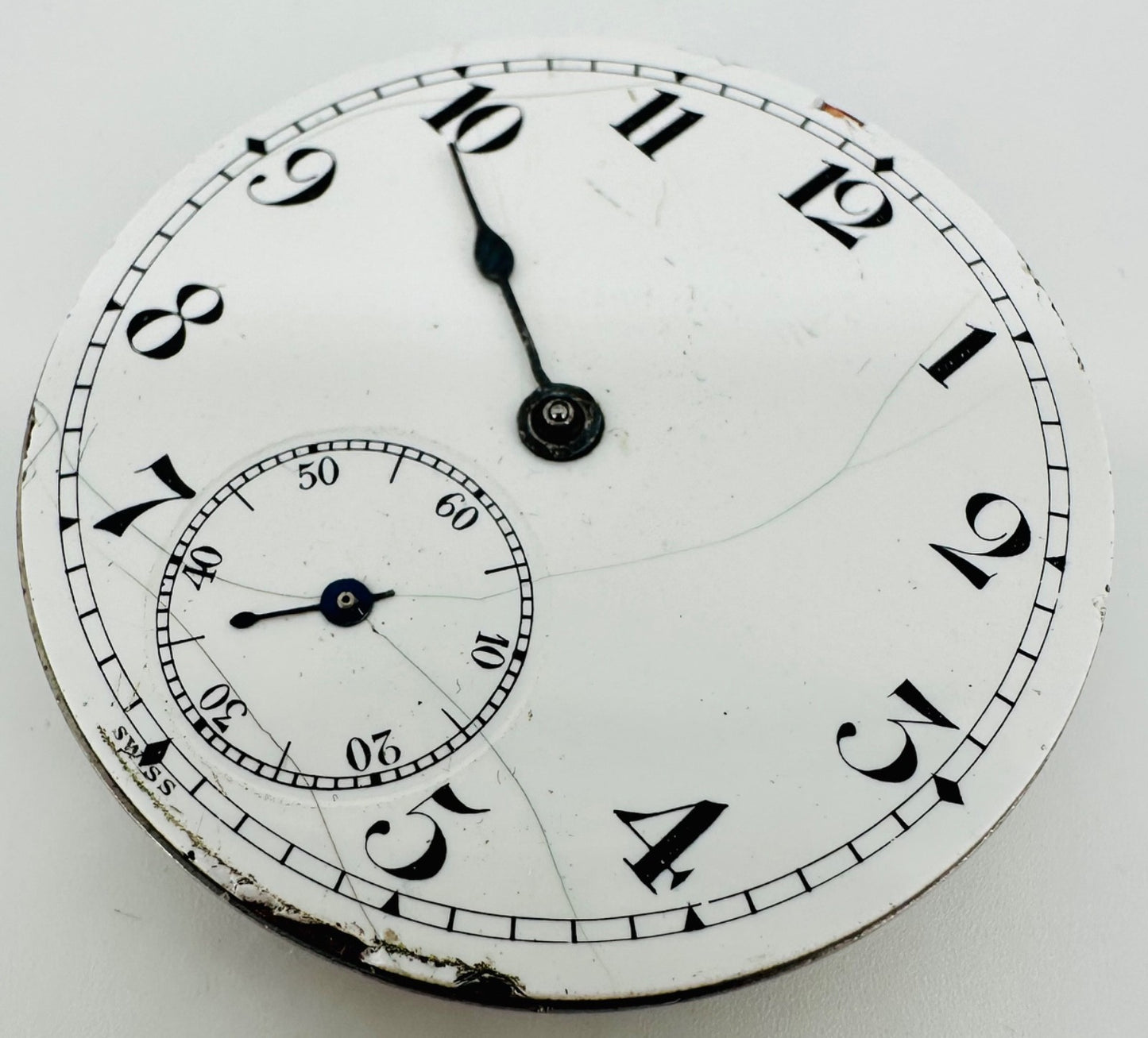 Antique Swiss Pocket Watch Movement – 43mm, 7 Jewels, UW Co.?, Spares/Repair