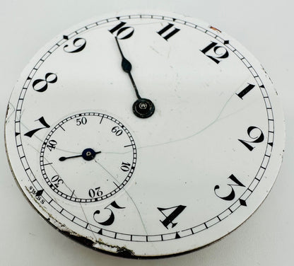 Antique Swiss Pocket Watch Movement – 43mm, 7 Jewels, UW Co.?, Spares/Repair
