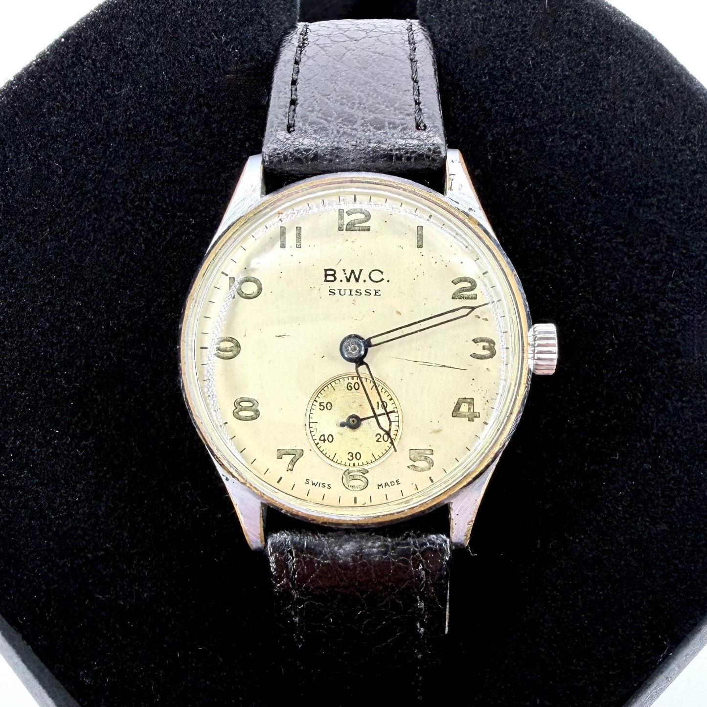 Vintage B.W.C. Suisse Manual Wind Wristwatch – c.1940s – 15J – Working