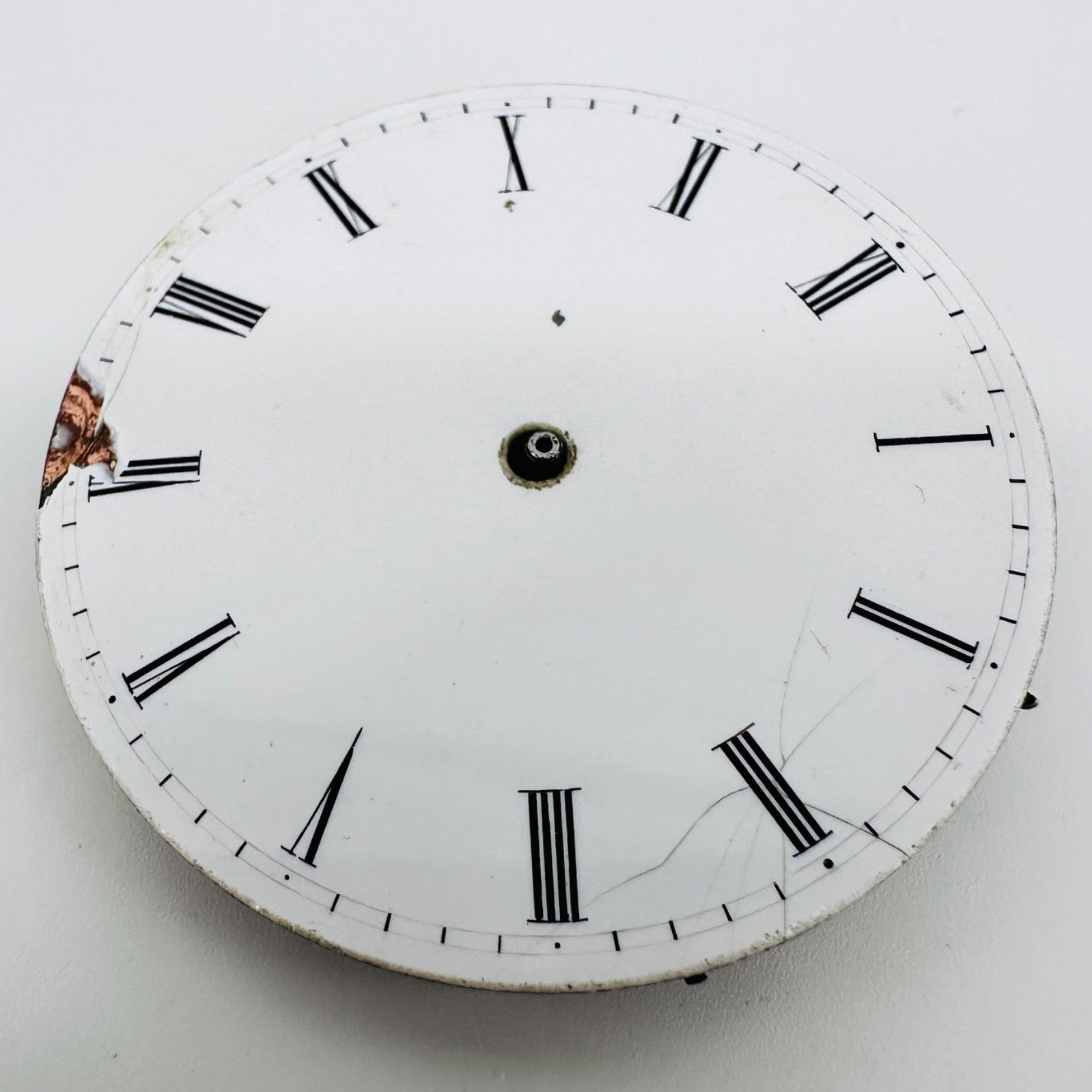 Antique Pocket Watch Movement – Key Wound, 41.1mm, Enamel Dial, Spares/Repair