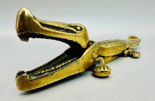 Vintage Brass Crocodile Nutcracker – Made in England