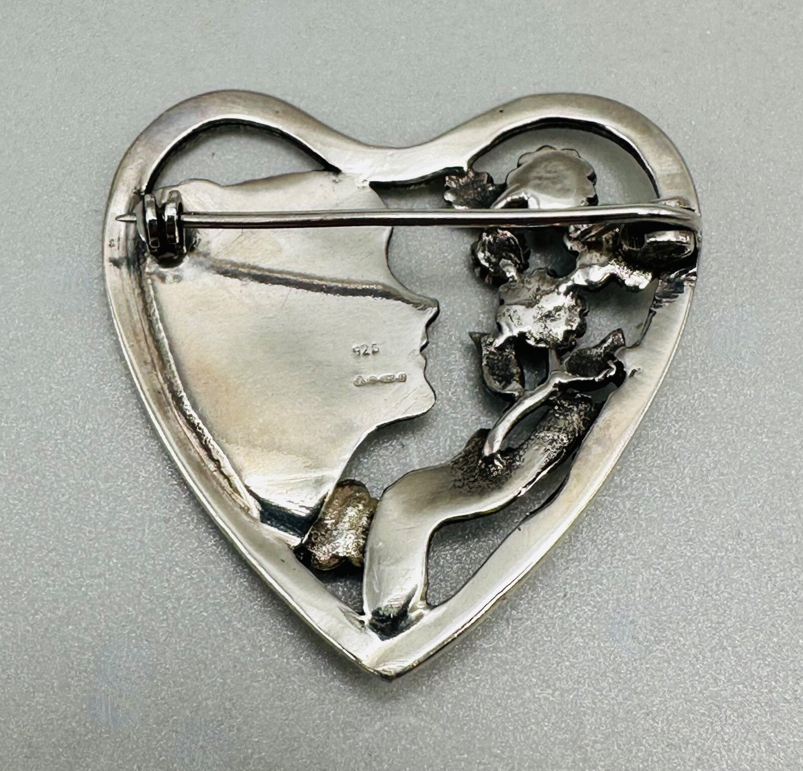 Sterling Silver Heart Brooch - Sheffield Import Mark 1992